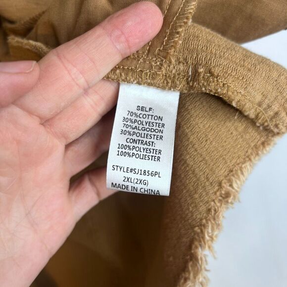 GeeGee Corduroy Chore Shirt Jacket Brown Button Front Field Utility Size 2X - Picture 9 of 11